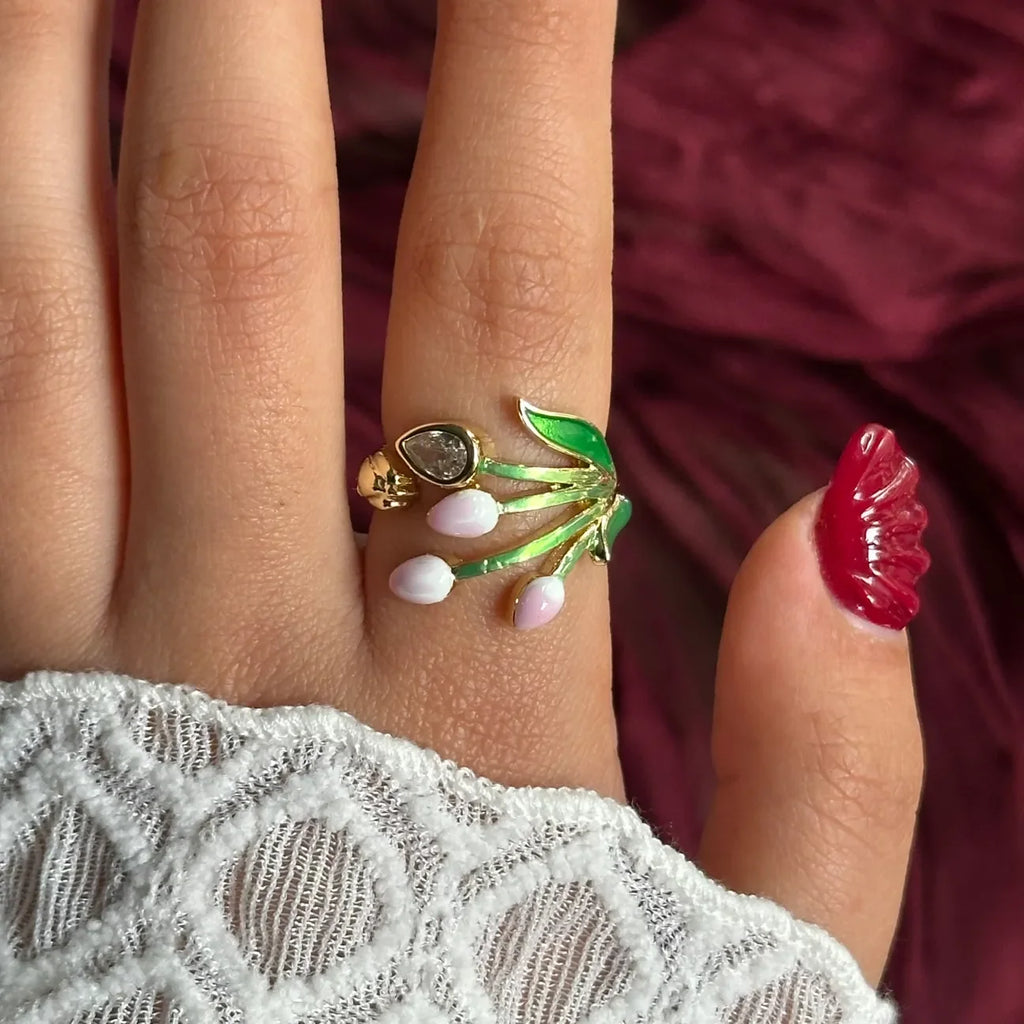 Delicately Wrapped Tulip Ring