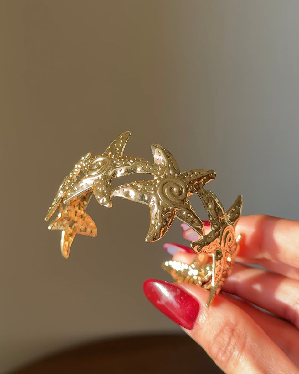 Marina Glint Star Fish Cuff Bracelet