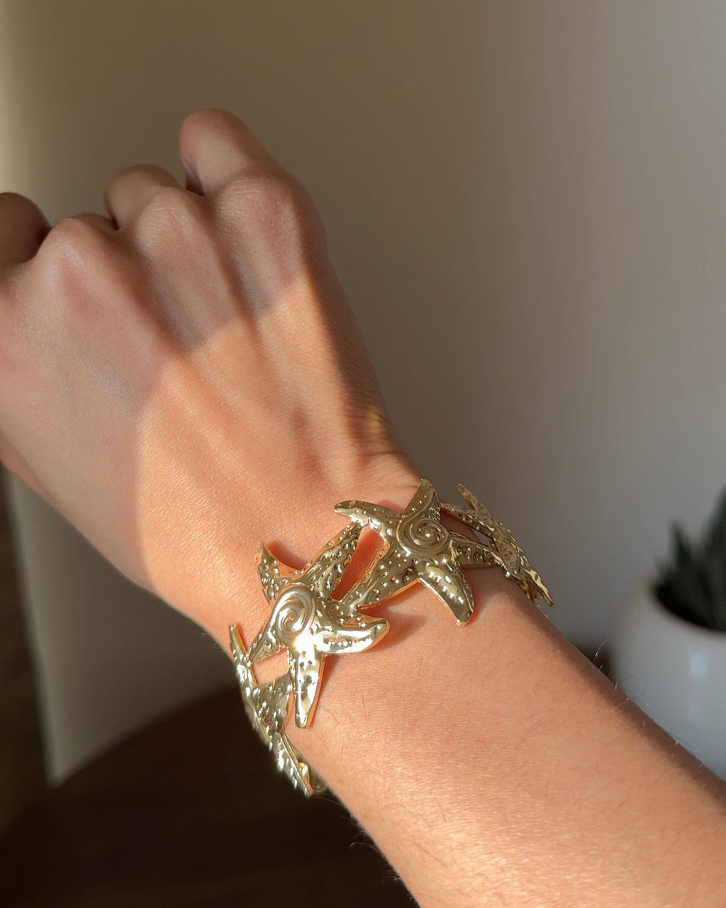 Marina Glint Star Fish Cuff Bracelet