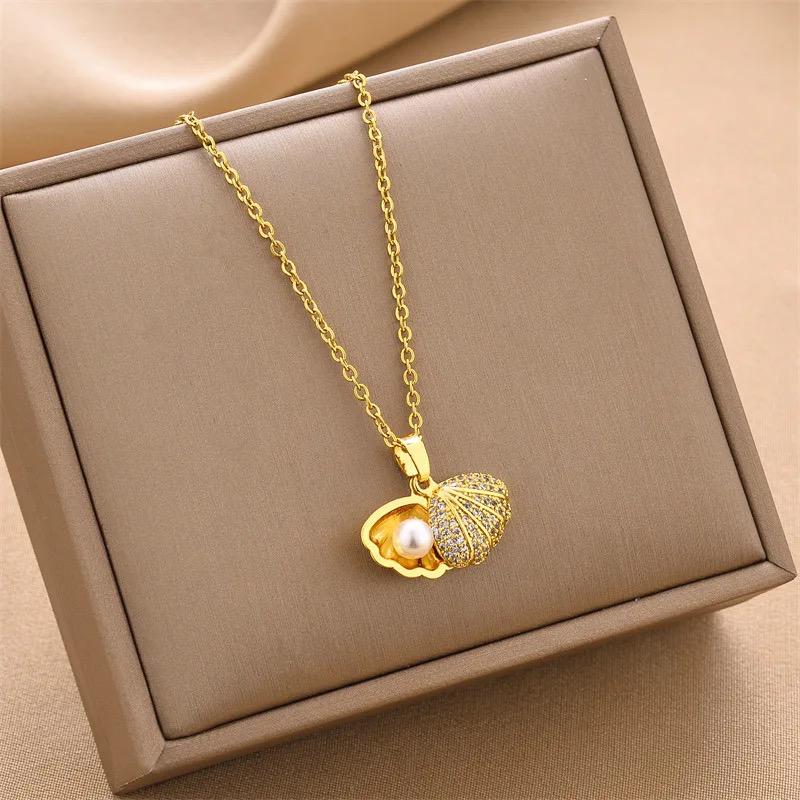Two Way Sea Shell Necklace (stainless steel)