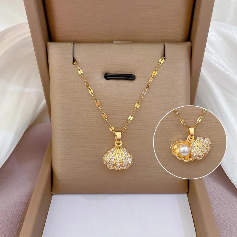 Two Way Sea Shell Necklace (stainless steel)