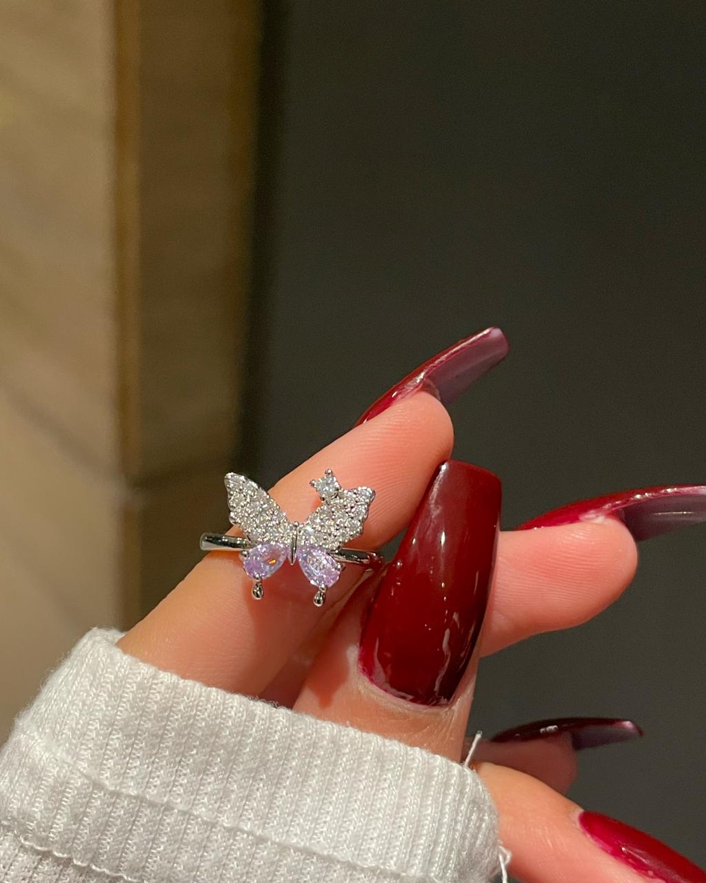 Flutter Butterfly Ring- purple