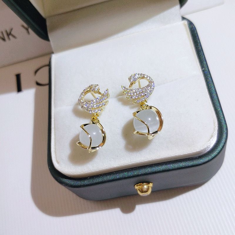 Sparkly Swan Earrings