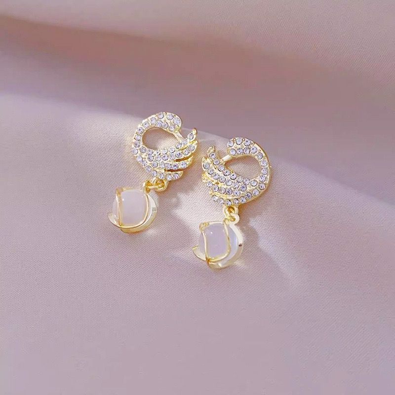 Sparkly Swan Earrings