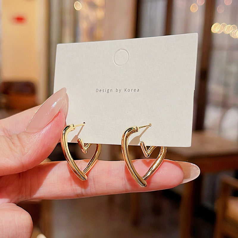 Gold Intentions Heart Earrings