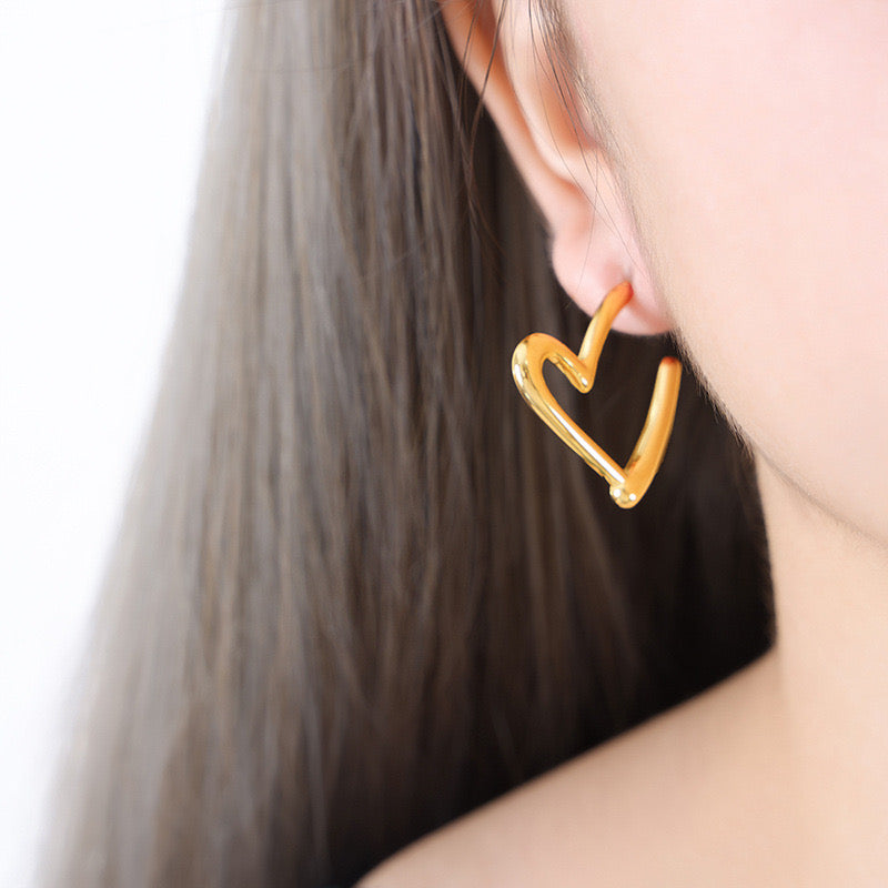 Gold Intentions Heart Earrings