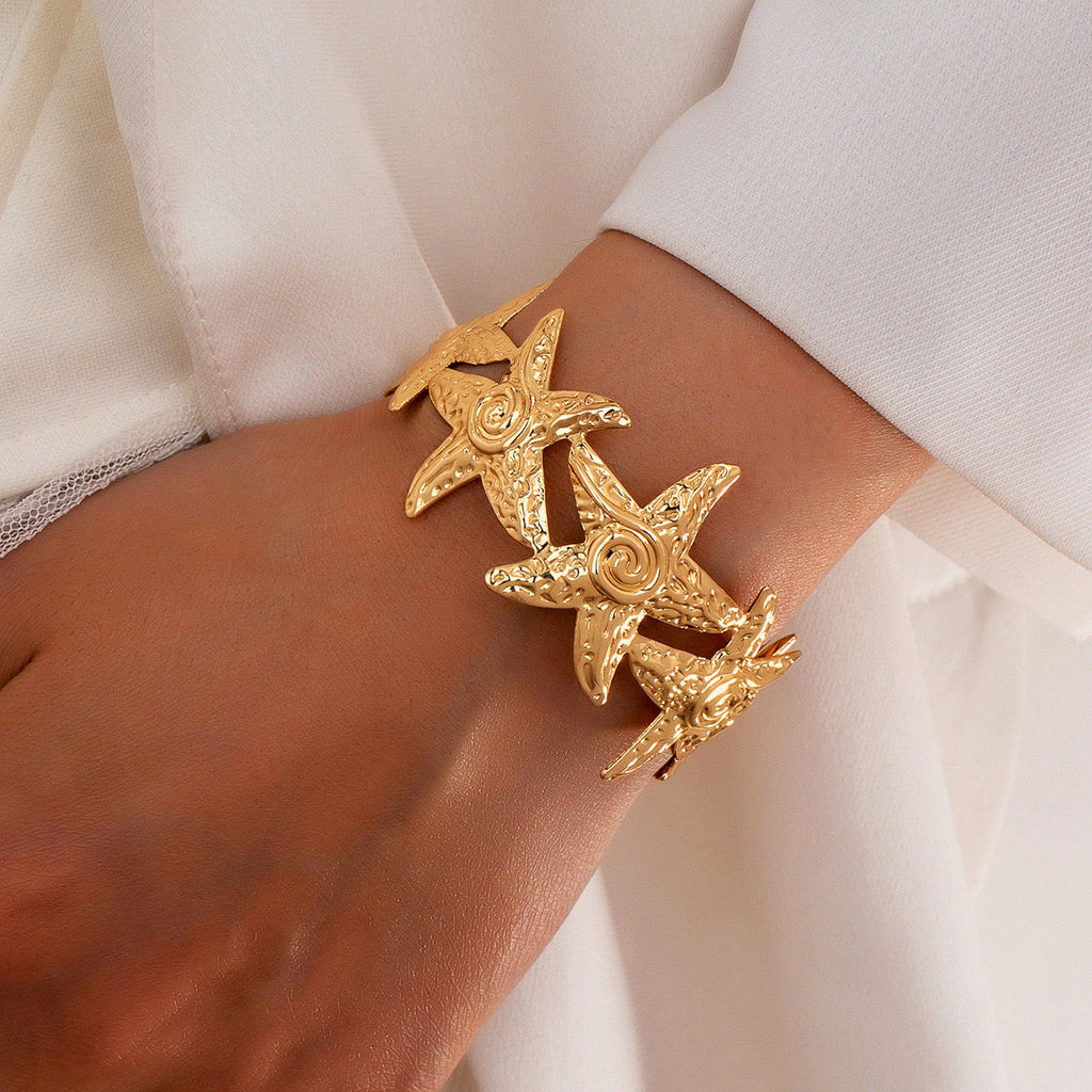 Marina Glint Star Fish Cuff Bracelet