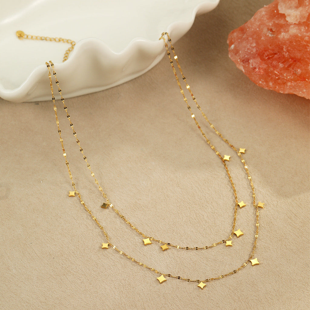 Golden Twinkles Double Layered Necklace