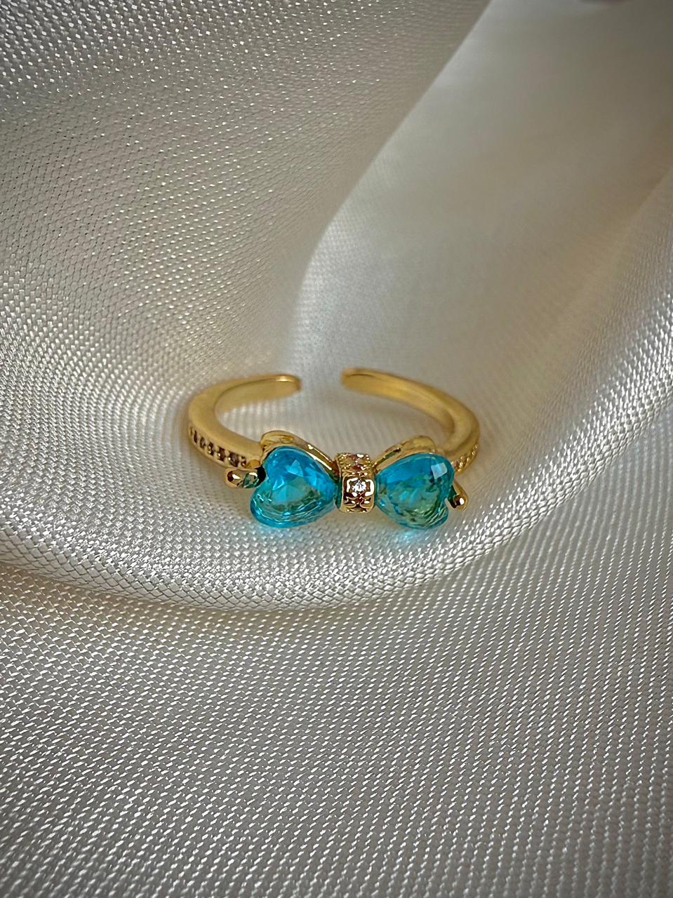 Aurora Blue Bow Ring