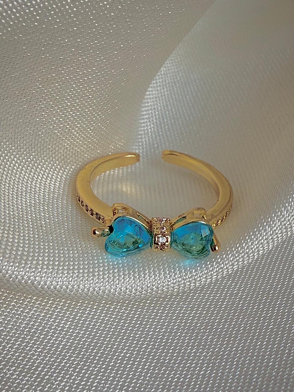Aurora Blue Bow Ring