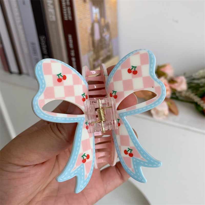 Pinteresty Checkered Cherry Claw Clip