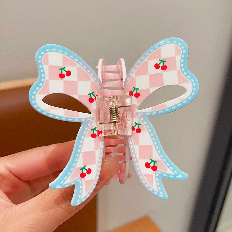 Pinteresty Checkered Cherry Claw Clip