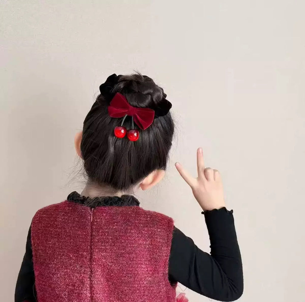 Red Velvet Cherry Hair Bow