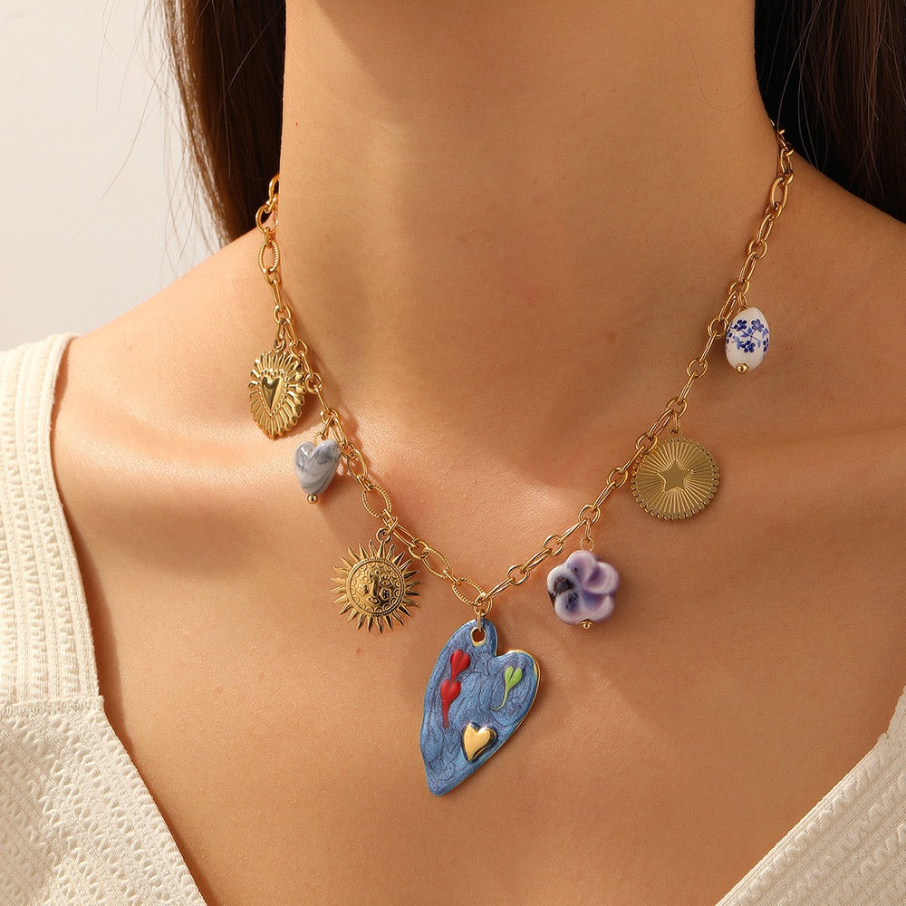 Diva Multi Charm Necklace