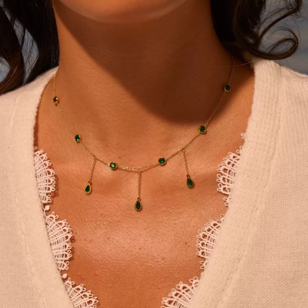 Aurelia Green Girly Necklace