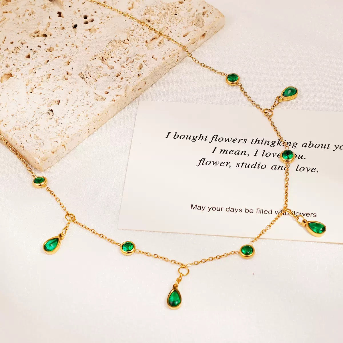 Aurelia Green Girly Necklace