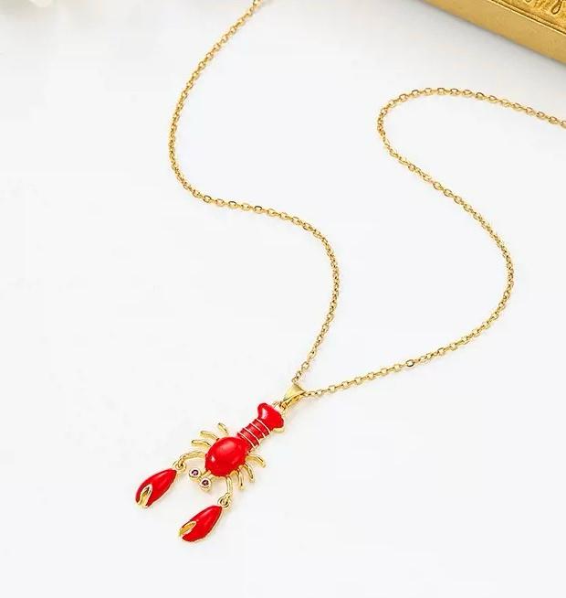 Aquatic Harmony Handmade Lobster Necklace