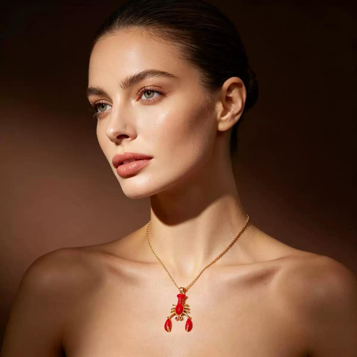 Aquatic Harmony Handmade Lobster Necklace