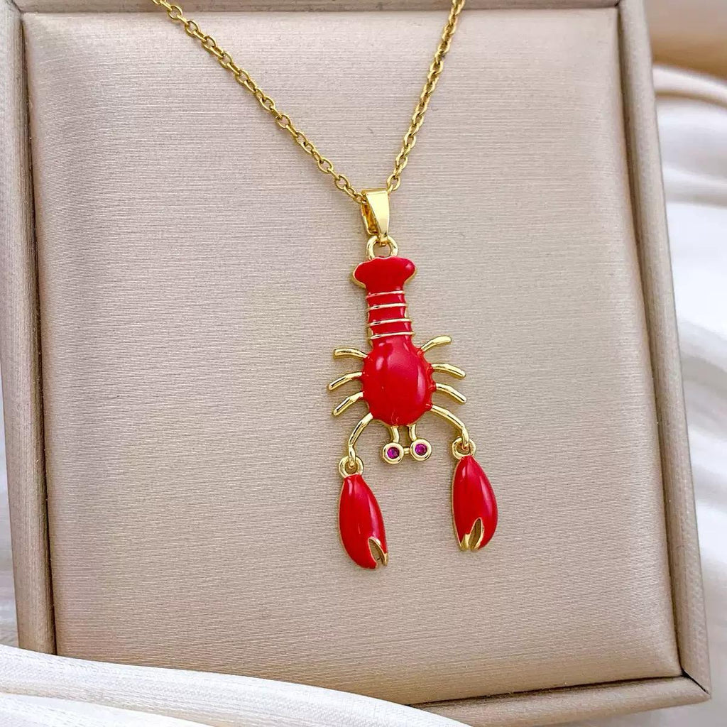 Aquatic Harmony Handmade Lobster Necklace