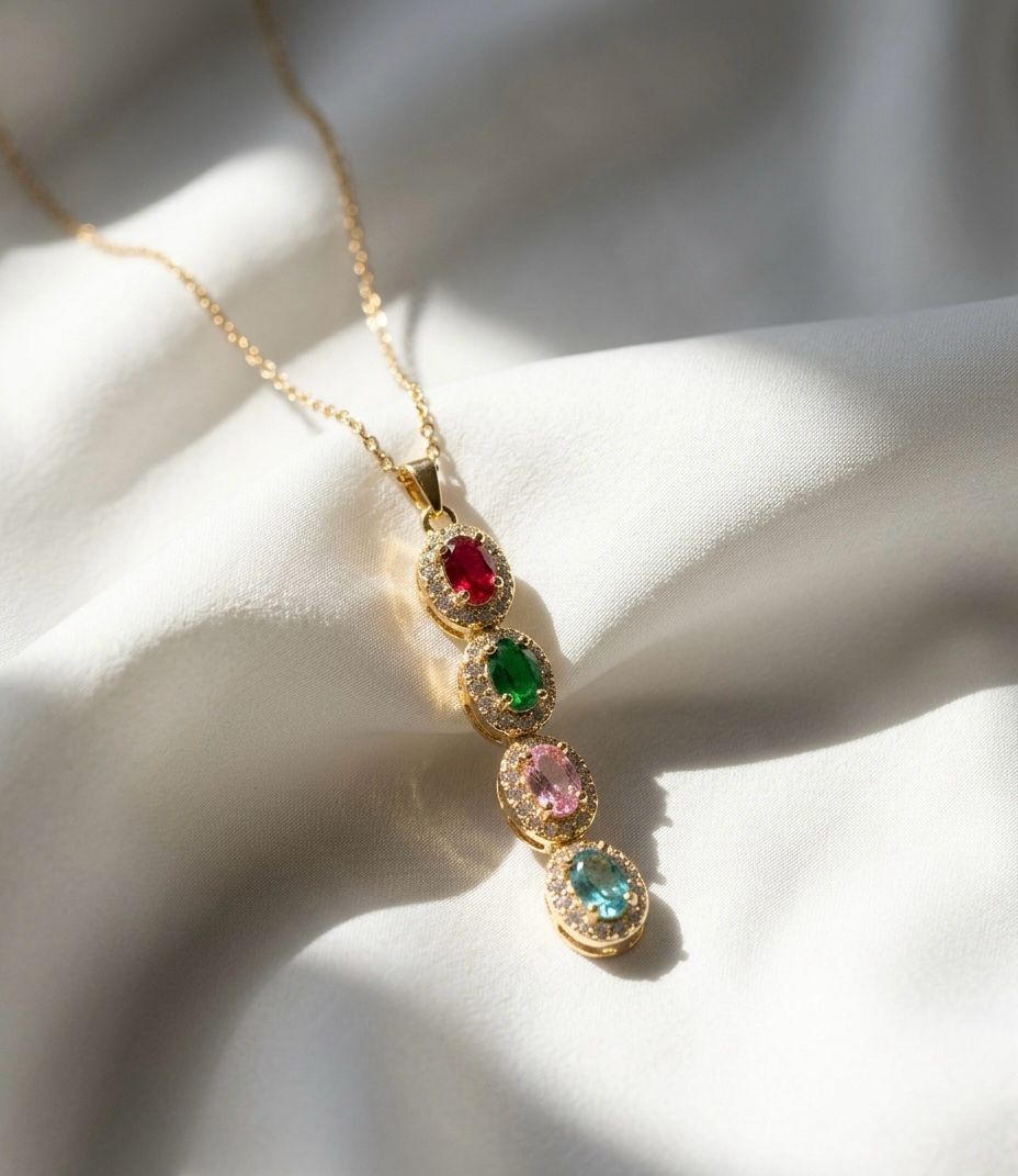 Honey-glow Y-shaped Multicoloured Necklace