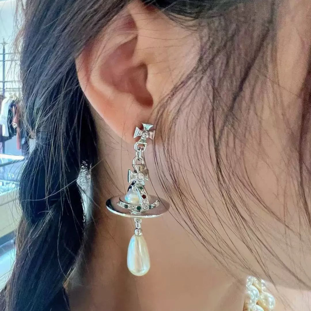 Cyber Royal Orb earrings