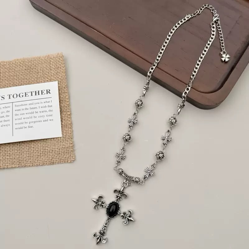 Vintage Gothic Cross Rosary necklace