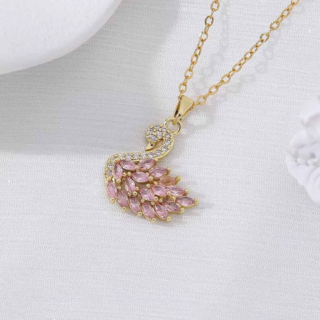 Soft Blushing Swan Necklace