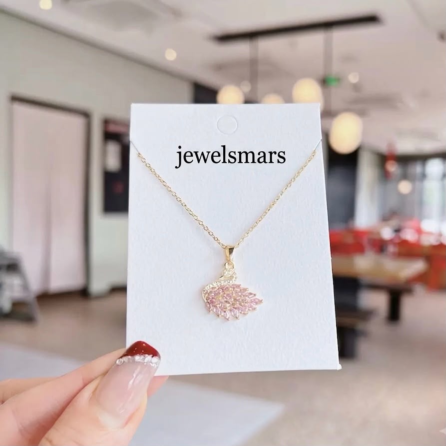 Soft Blushing Swan Necklace