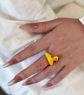 Cute Duckling Yellow Ring