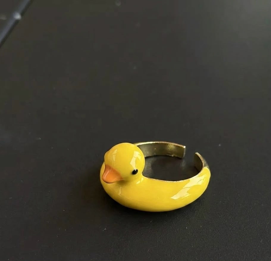 Cute Duckling Yellow Ring