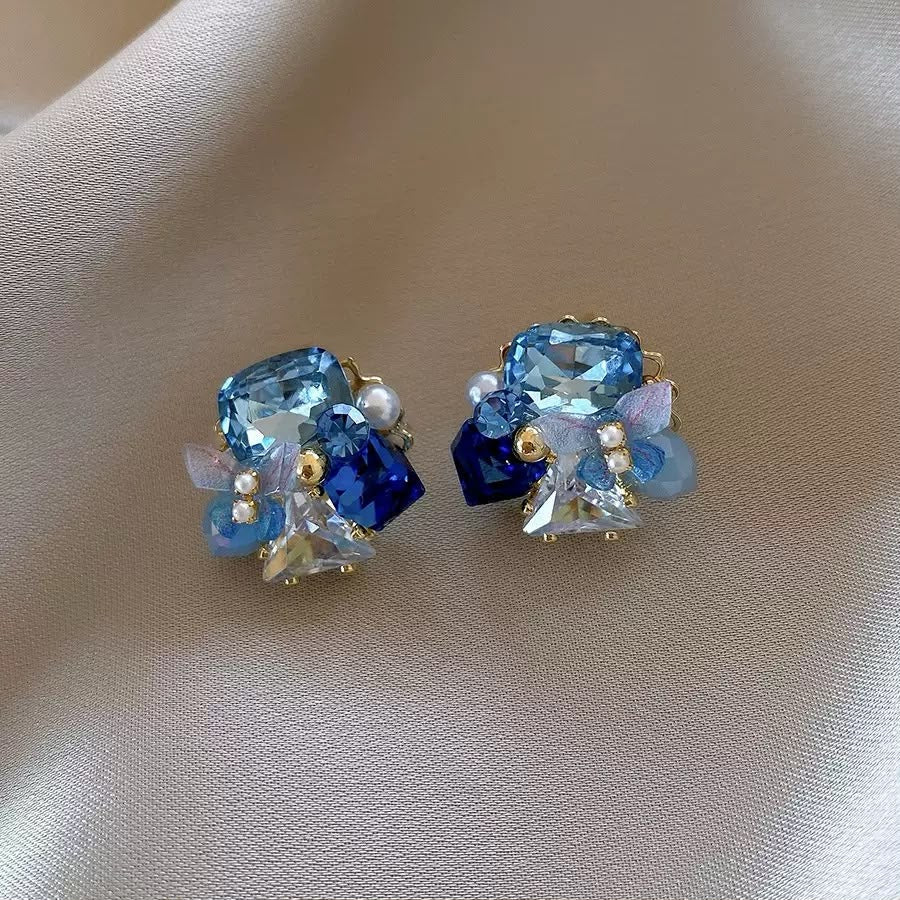 Fairy core Wings Rhinestone Cluster Earrings