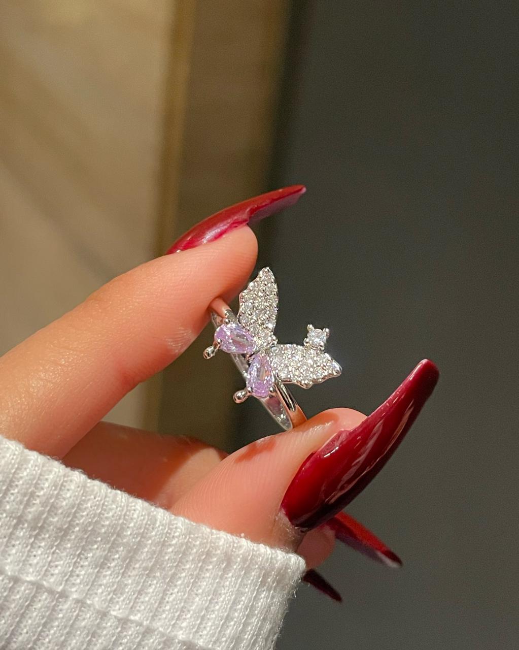 Flutter Butterfly Ring- purple