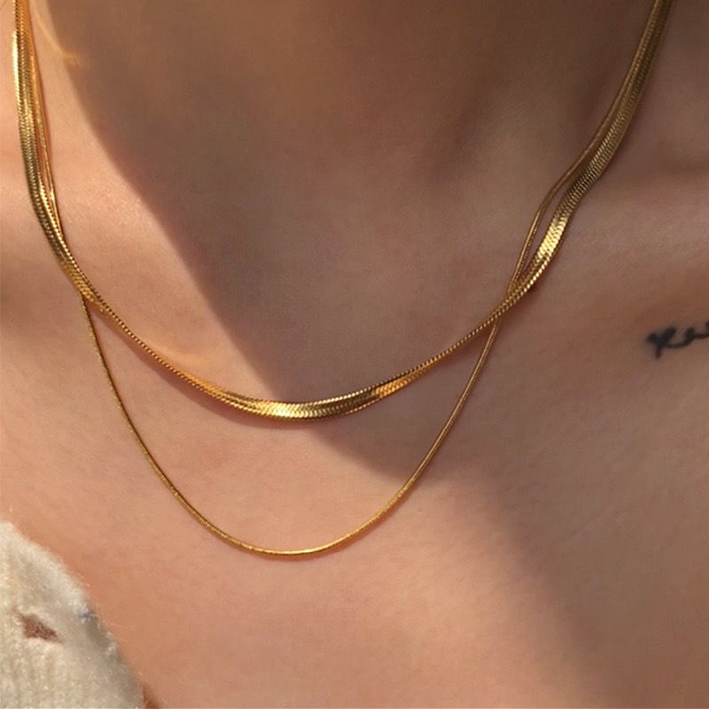 Gold Stacks Layered Necklace
