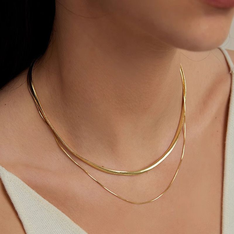 Gold Stacks Layered Necklace